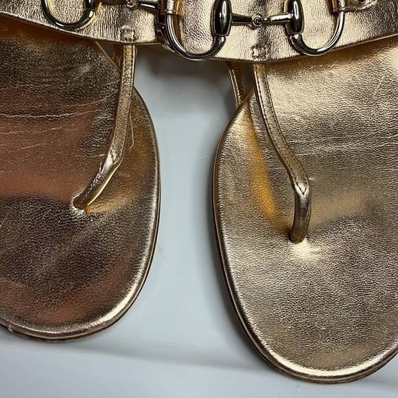GUCCI ROSE GOLD HORSEBIT THONG - Picture 6 of 11